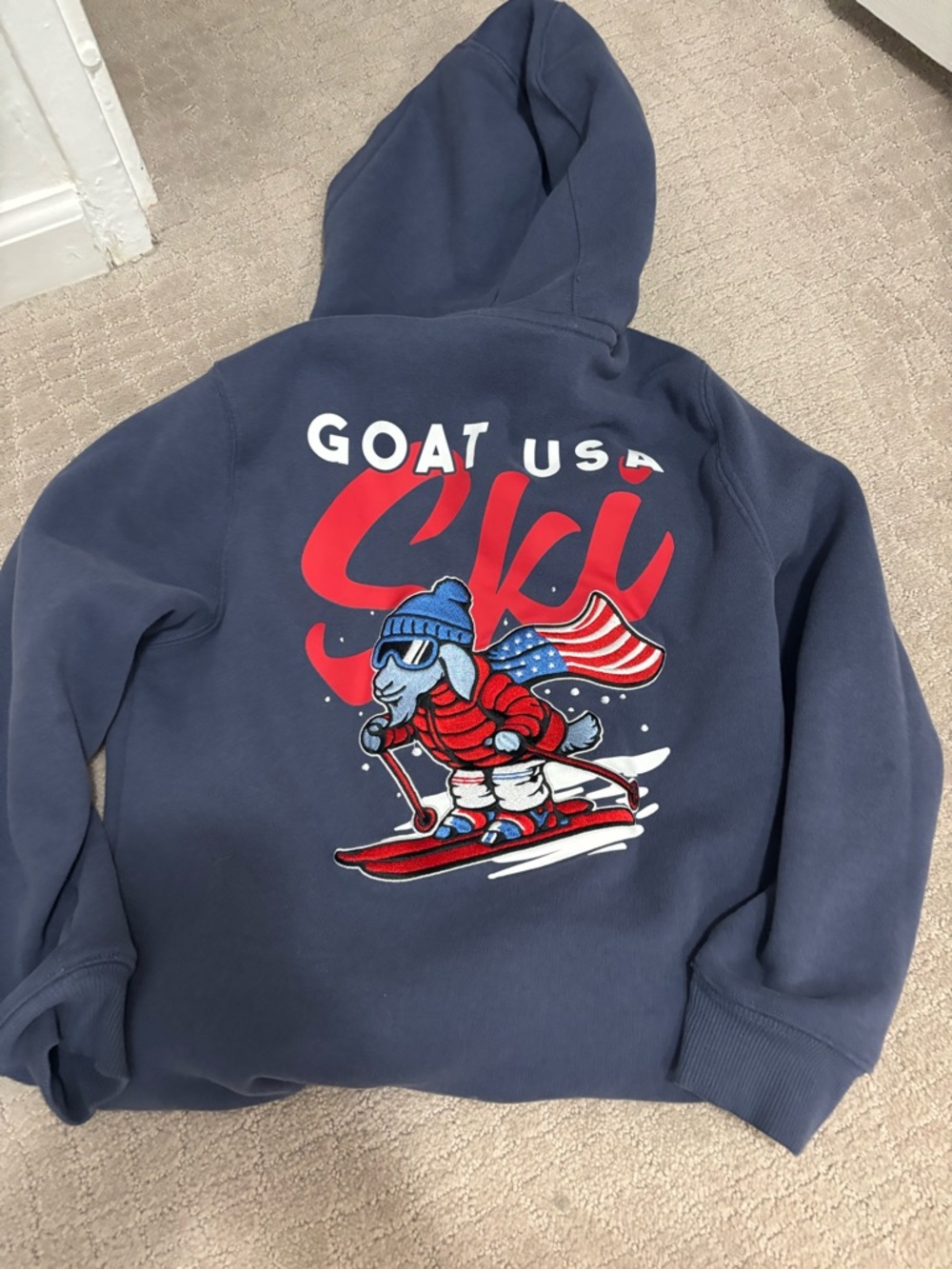 GOAT USA Kids Navy Hooded Ski Sweatshirt